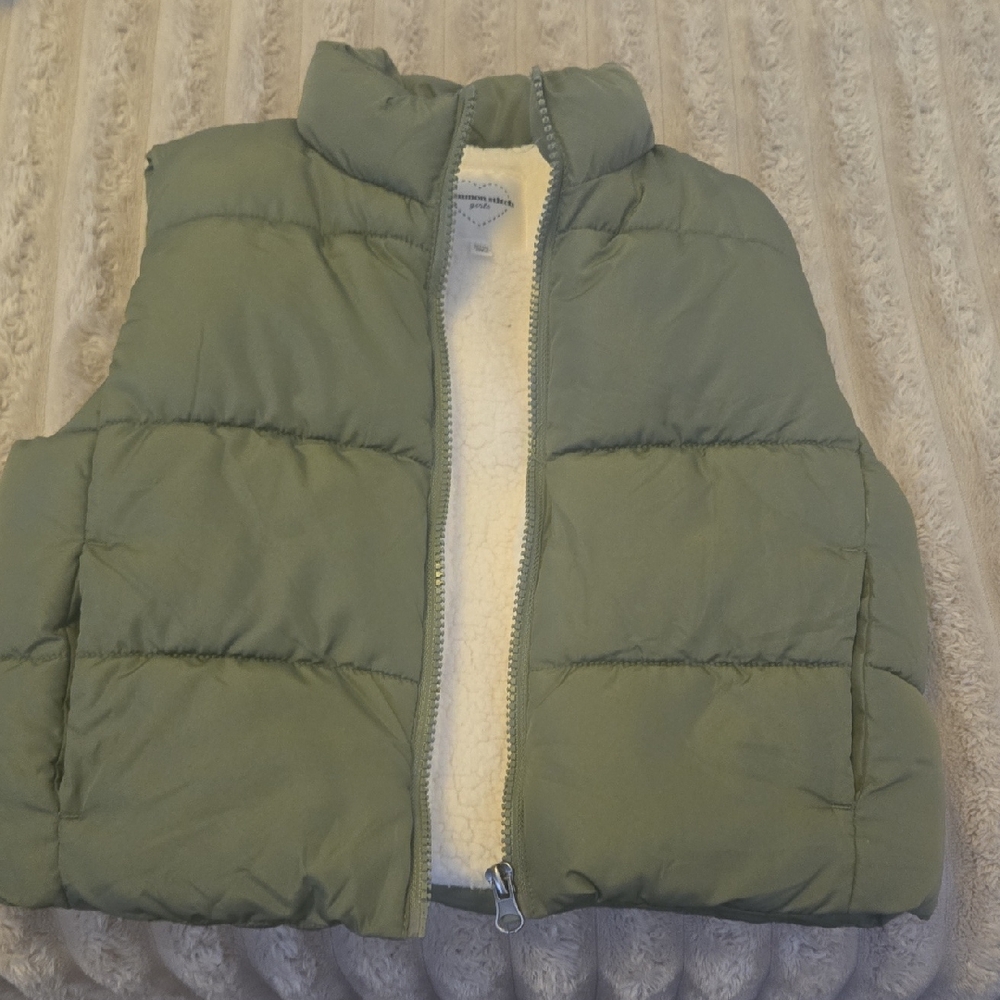 Stitches Olive Green Kids Puffer Vest